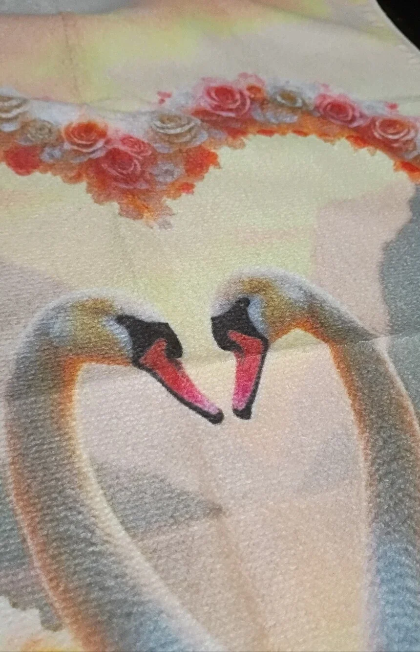Swans In Love Decorative 2D Bath Hand Towel NEW!
